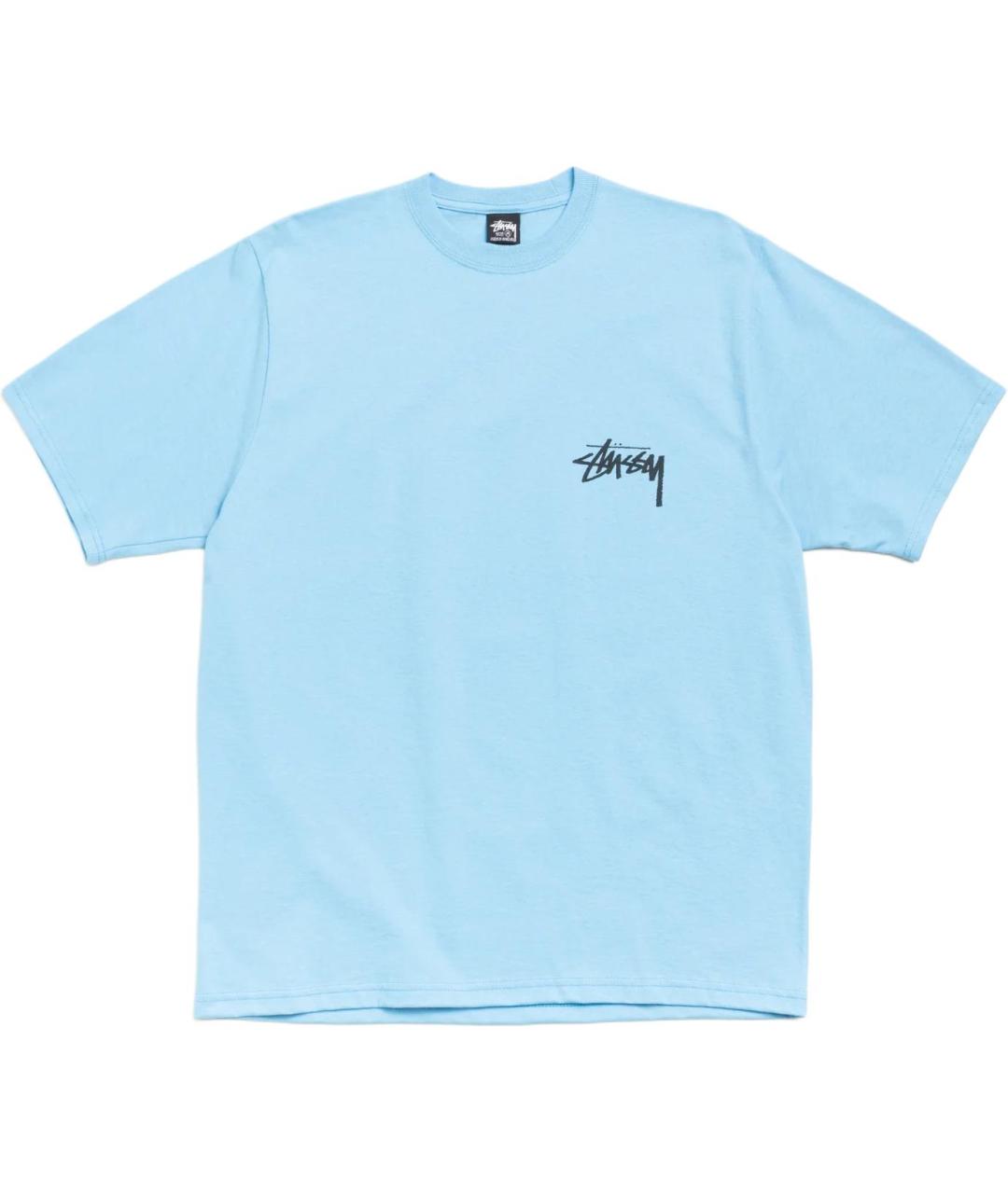 STUSSY Голубая хлопковая футболка, фото 1