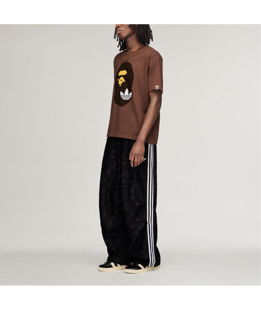 ADIDAS Коричневая хлопковая футболка, фото 3