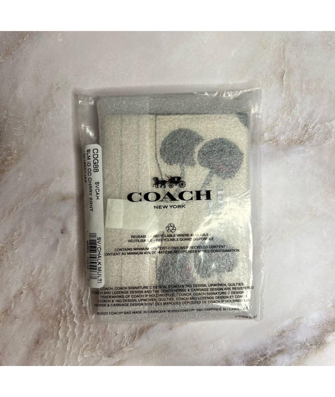 COACH Белый кожаный кардхолдер, фото 6