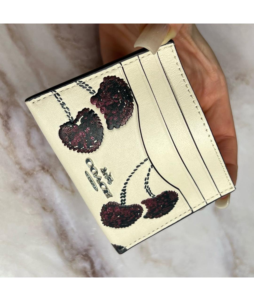 COACH Белый кожаный кардхолдер, фото 3