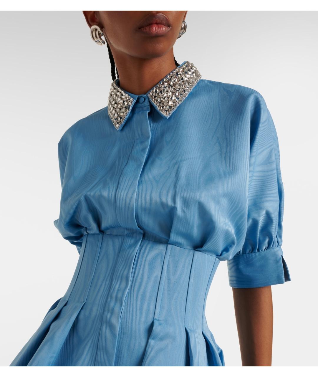 REBECCA VALLANCE Голубое полиэстеровое коктейльное платье, фото 4