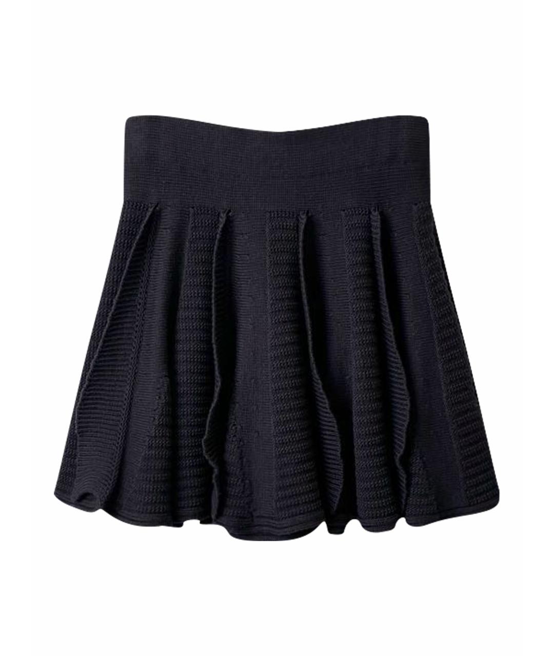 VALENTINO Черная шерстяная юбка мини, фото 1