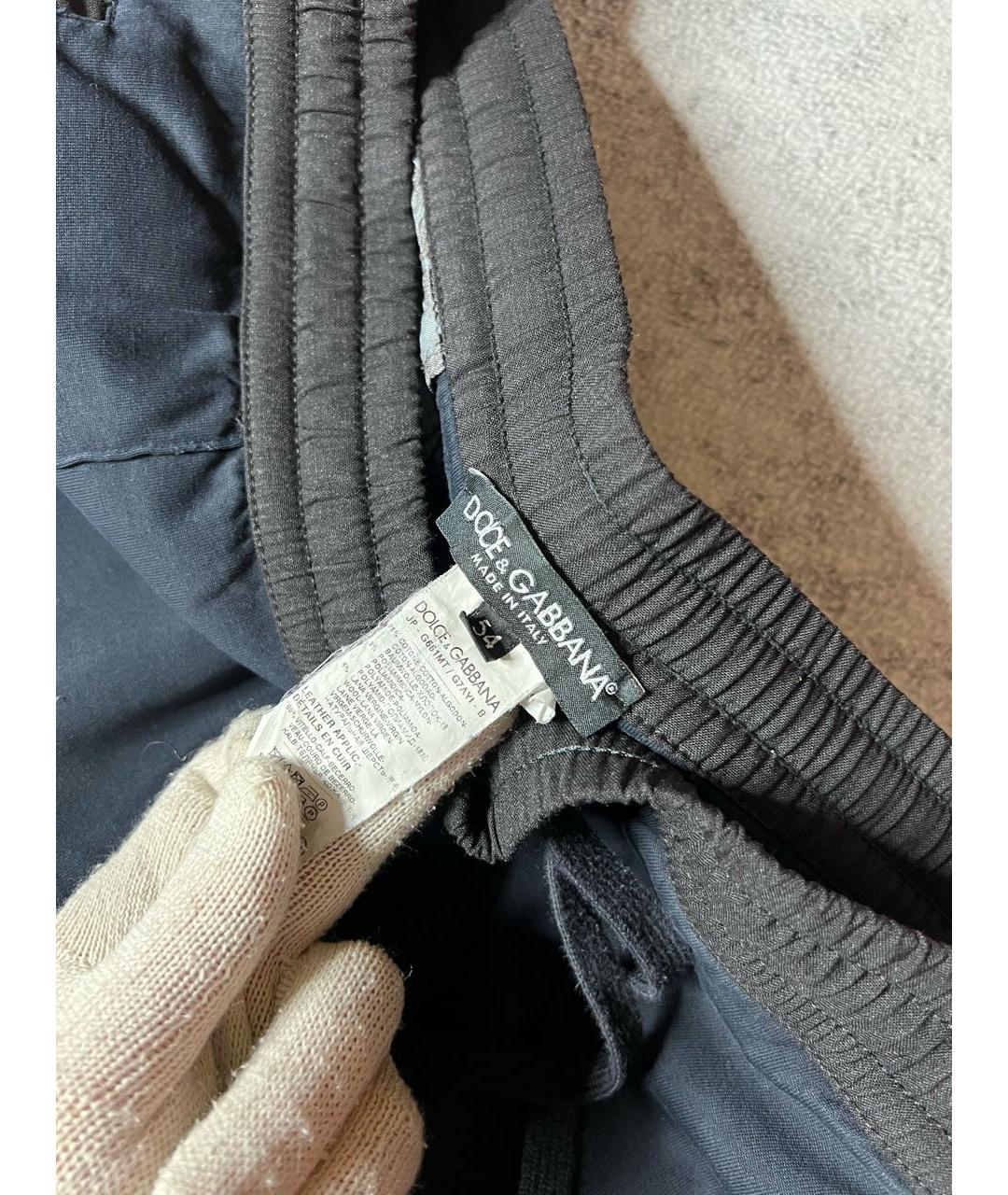 DOLCE&GABBANA Черные хлопковые повседневные брюки, фото 6