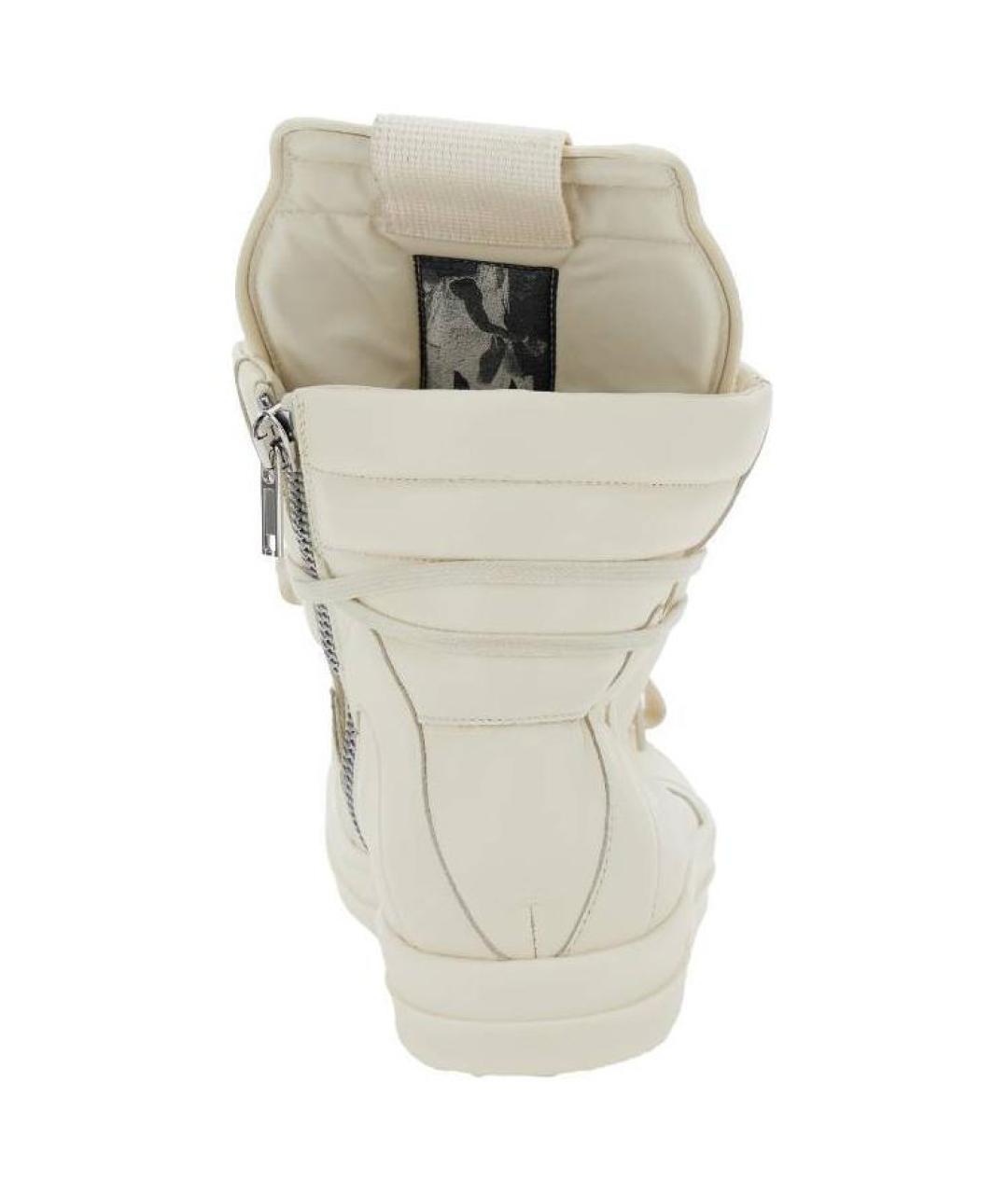 RICK OWENS Белые кожаные низкие кроссовки / кеды, фото 5