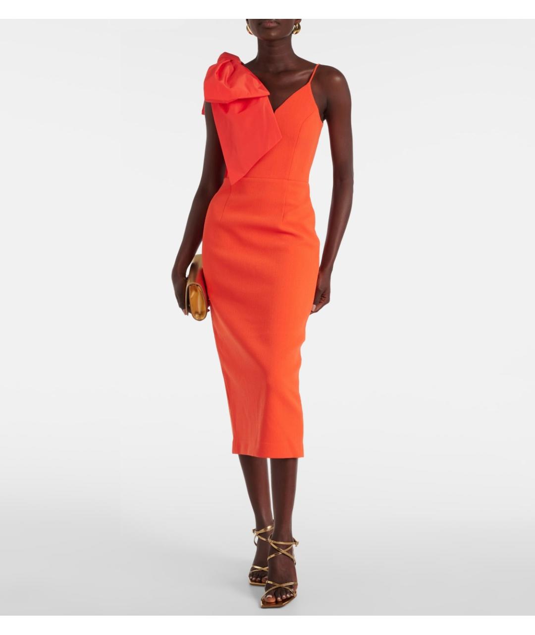 REBECCA VALLANCE Оранжевое полиэстеровое коктейльное платье, фото 2