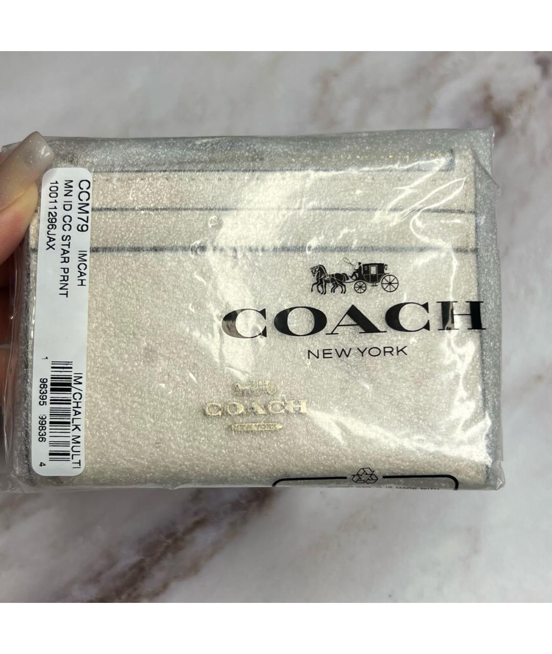 COACH Бежевый кожаный кардхолдер, фото 6