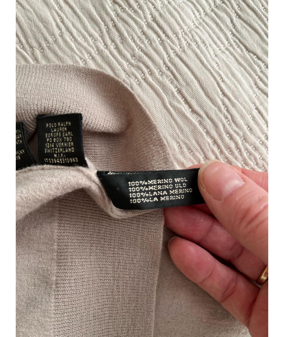 RALPH LAUREN Бежевая шерстяная водолазка, фото 7