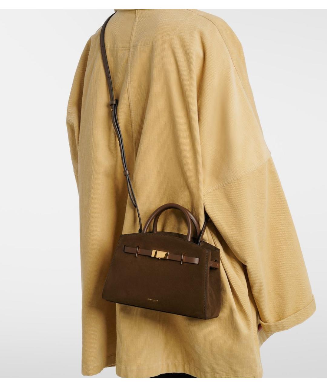 DEMELLIER Коричневая замшевая сумка с короткими ручками, фото 3