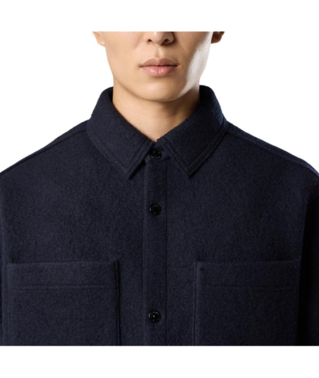 STONE ISLAND Темно-синяя кэжуал рубашка, фото 3