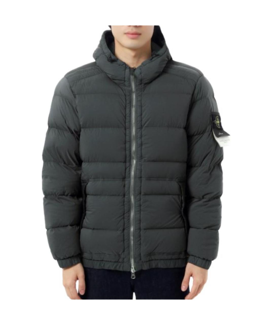 STONE ISLAND Серый пуховик, фото 5
