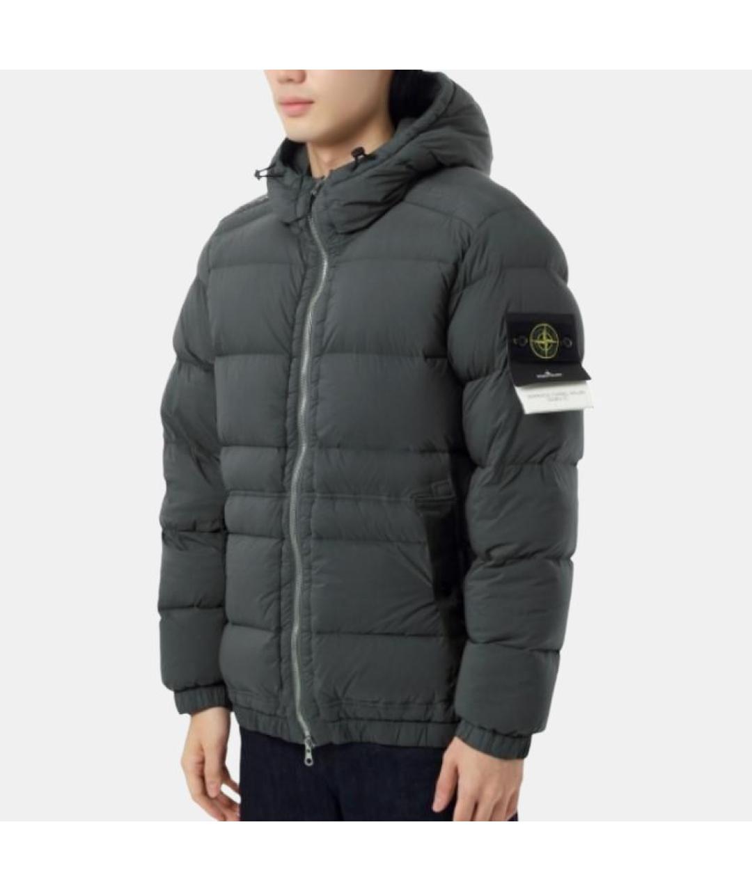STONE ISLAND Серый пуховик, фото 2