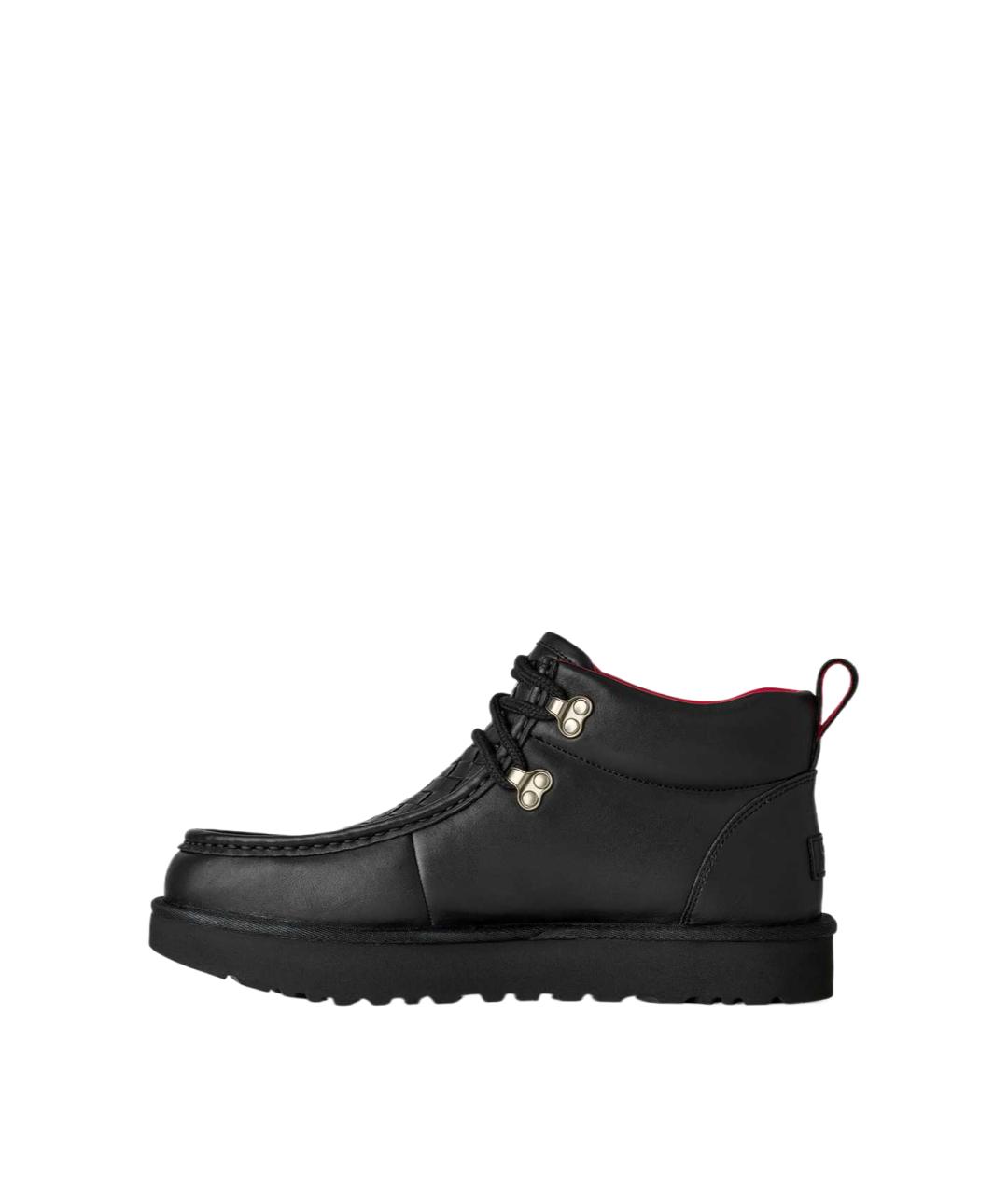 UGG AUSTRALIA Черные кожаные низкие ботинки, фото 2