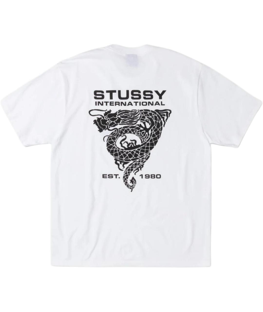 STUSSY Белая хлопковая футболка, фото 2