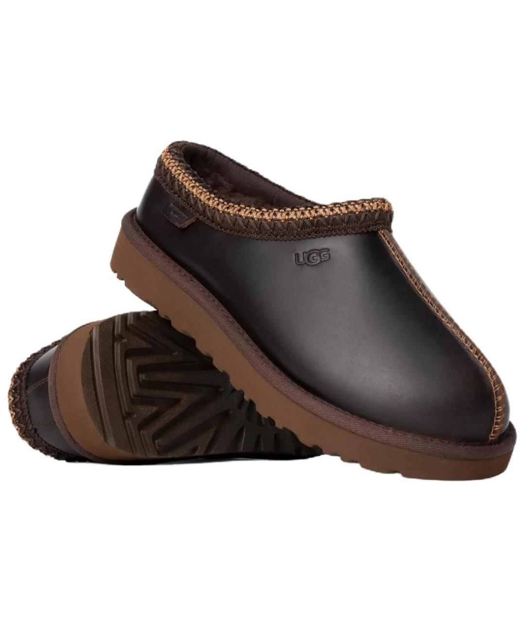 UGG AUSTRALIA Коричневые кожаные мюли, фото 4