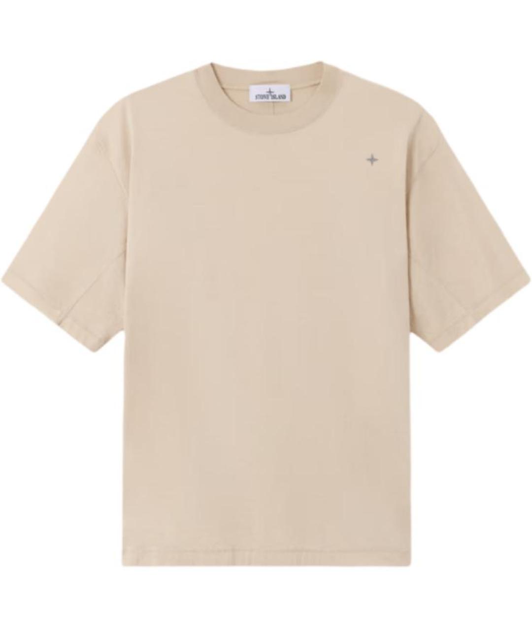 STONE ISLAND Бежевая хлопковая футболка, фото 1