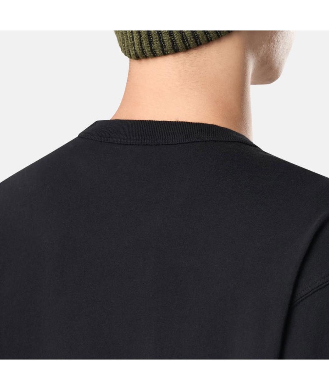 STONE ISLAND Черная хлопковая футболка, фото 5