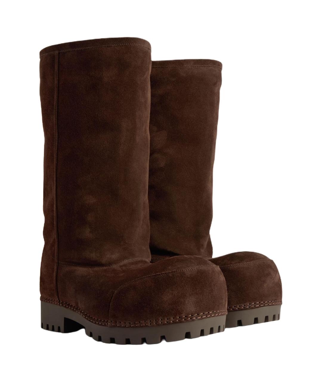 BALENCIAGA Коричневые кожаные ботинки, фото 3