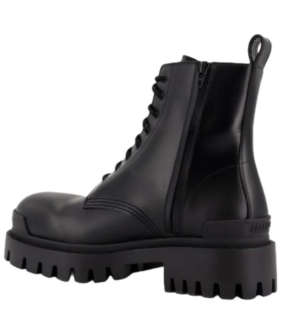 BALENCIAGA Черные кожаные высокие ботинки, фото 4