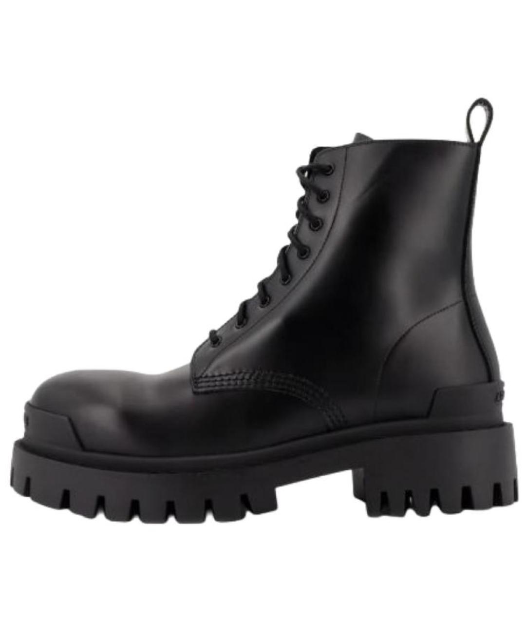 BALENCIAGA Черные кожаные высокие ботинки, фото 2