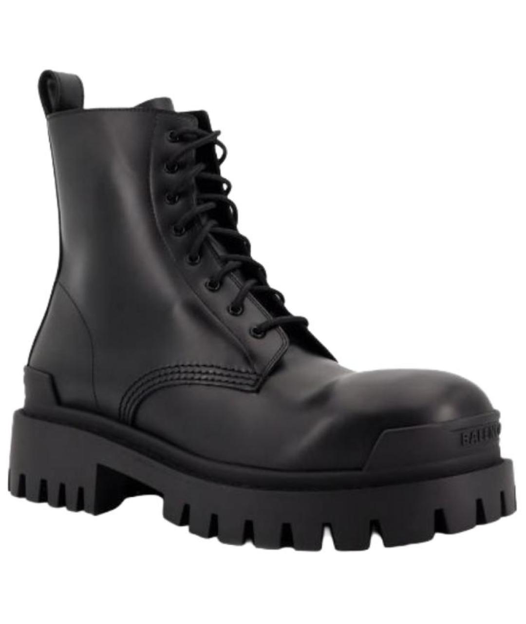 BALENCIAGA Черные кожаные высокие ботинки, фото 3