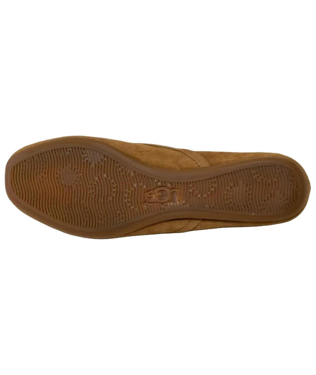 UGG AUSTRALIA Коричневые кожаные балетки, фото 4