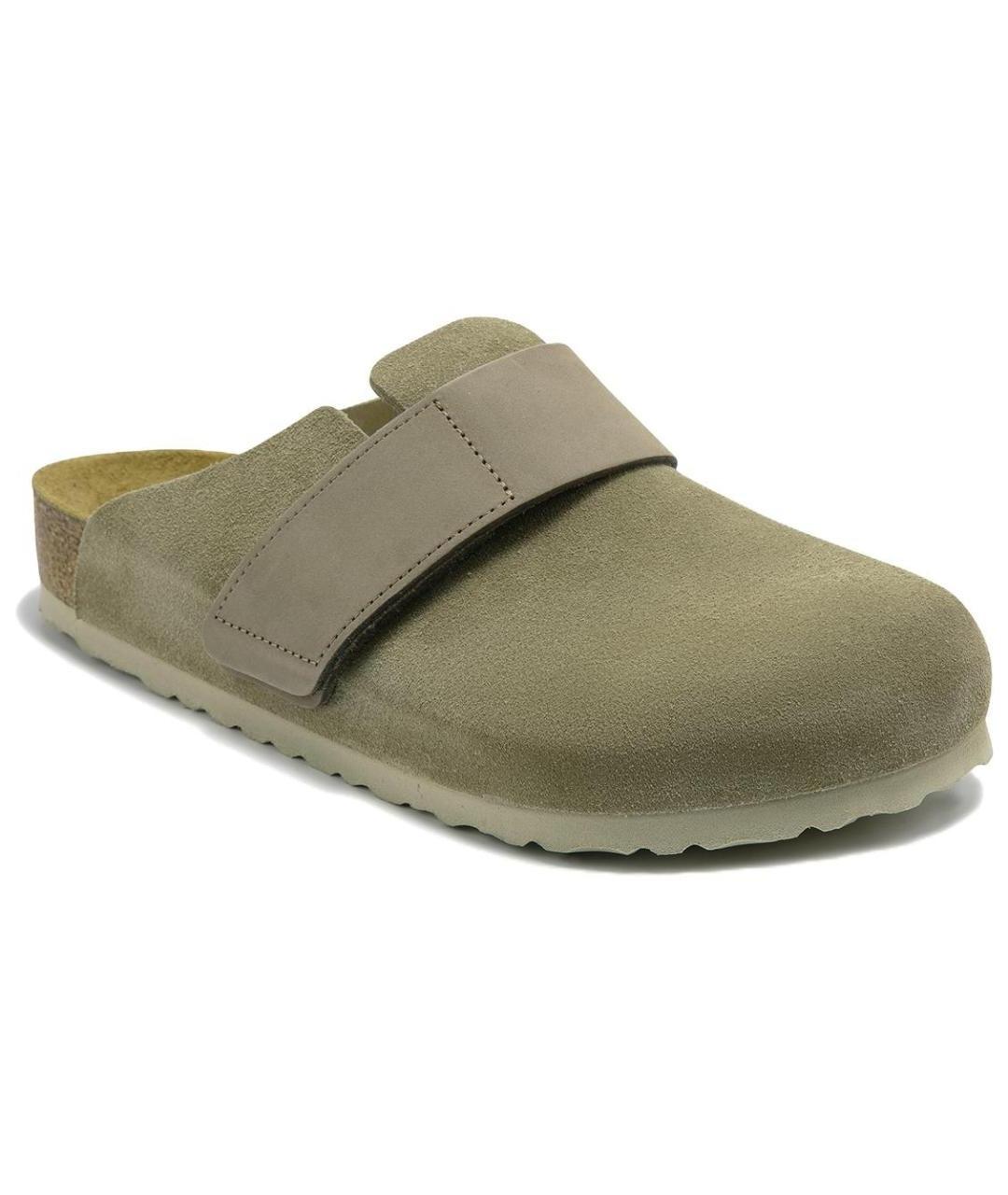 BIRKENSTOCK Бежевые кожаные мюли, фото 1