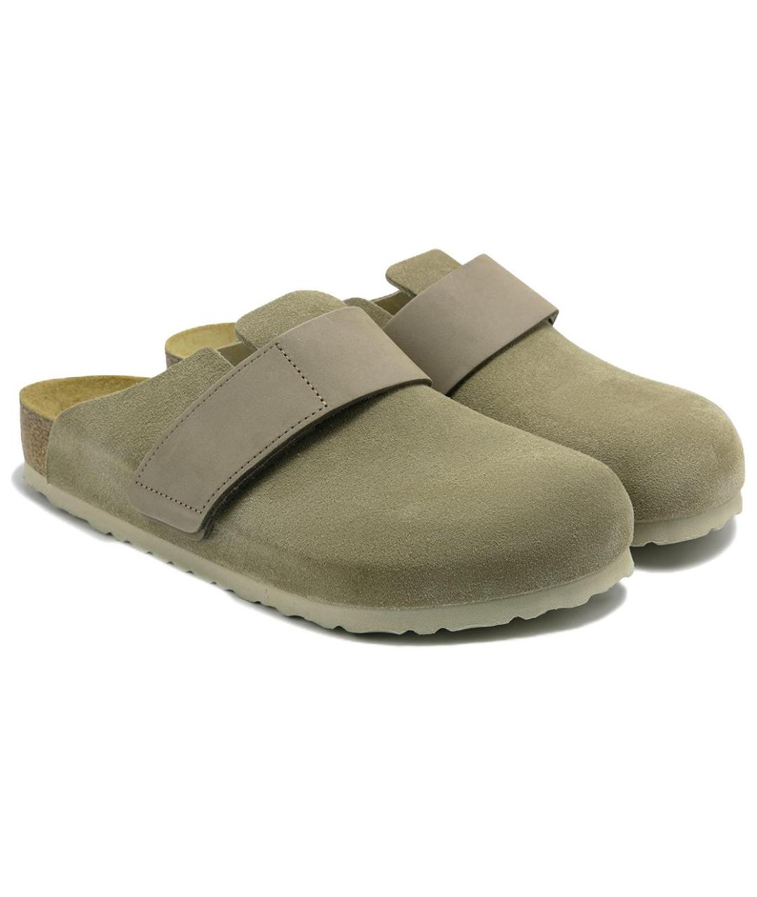BIRKENSTOCK Бежевые кожаные мюли, фото 2