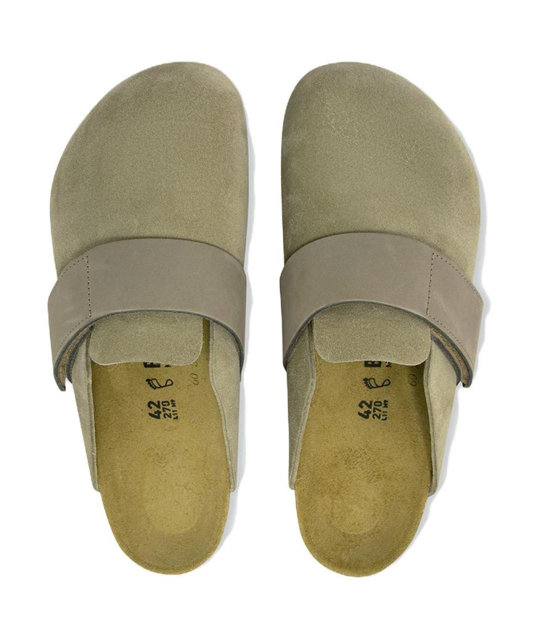 BIRKENSTOCK Бежевые кожаные мюли, фото 3