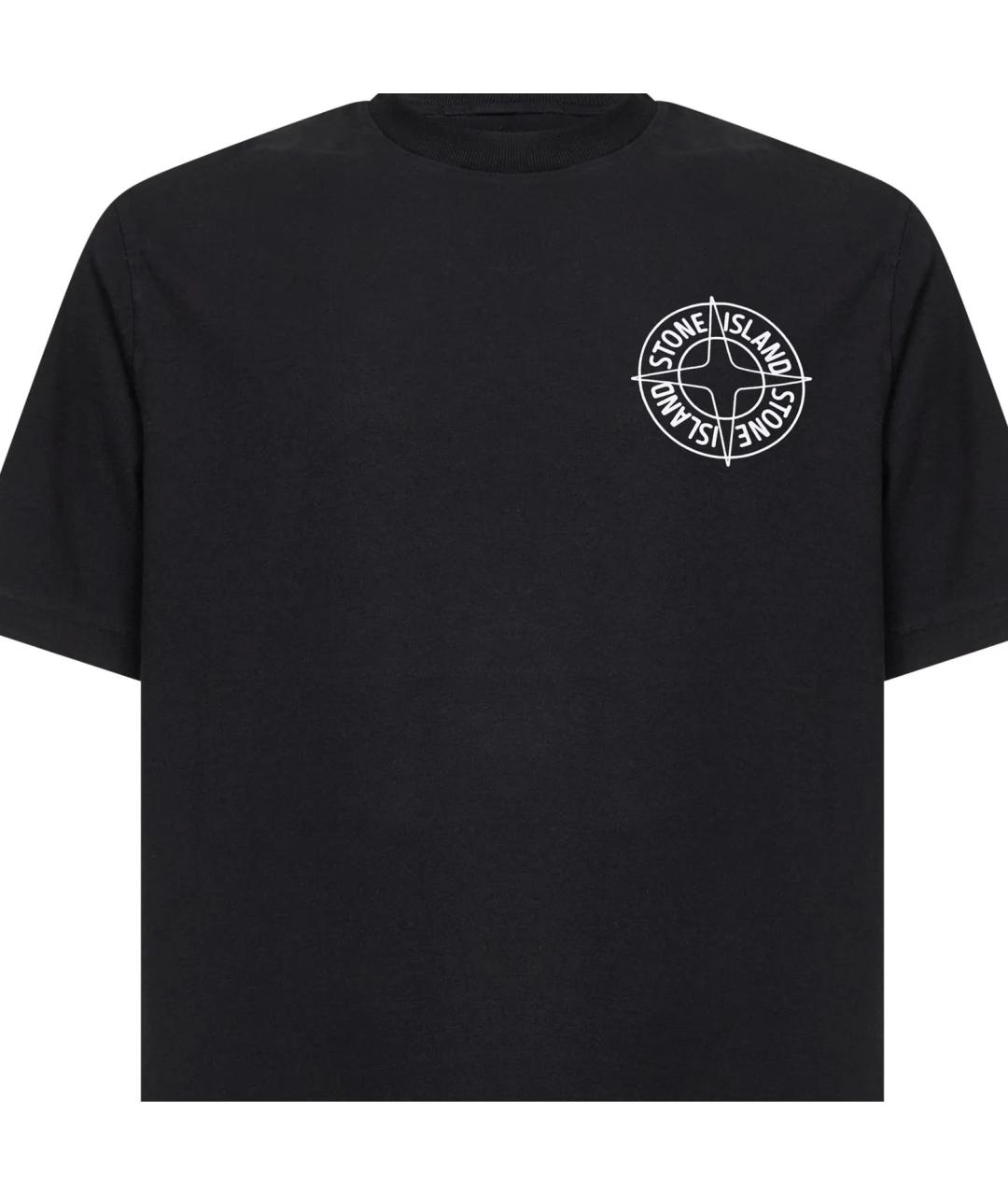STONE ISLAND Черная футболка, фото 3