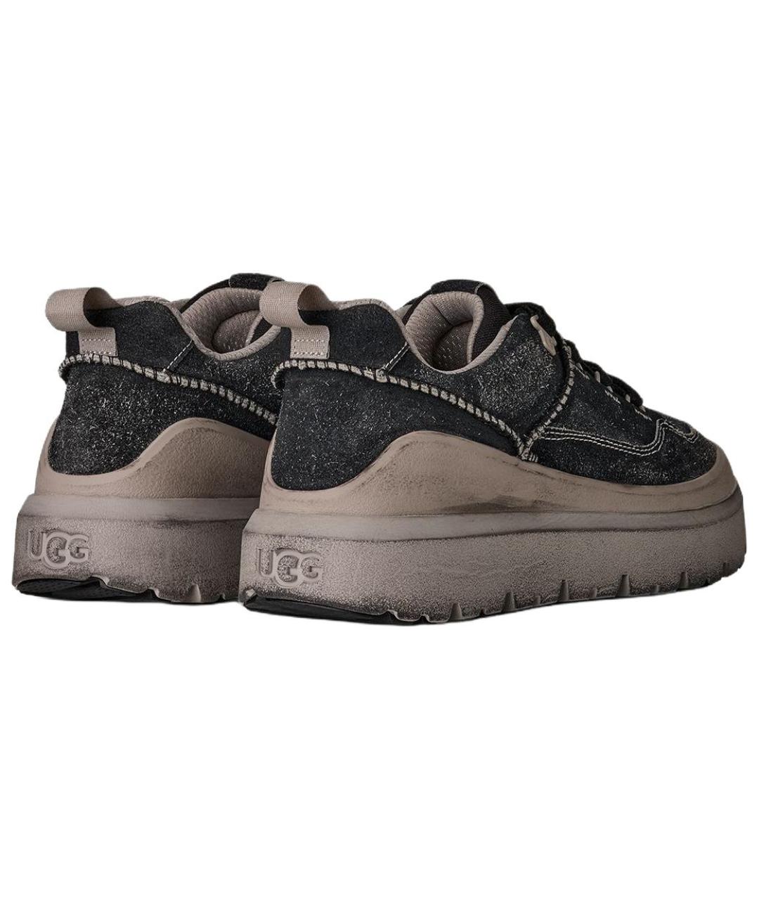 UGG AUSTRALIA Черные текстильные низкие кроссовки / кеды, фото 4