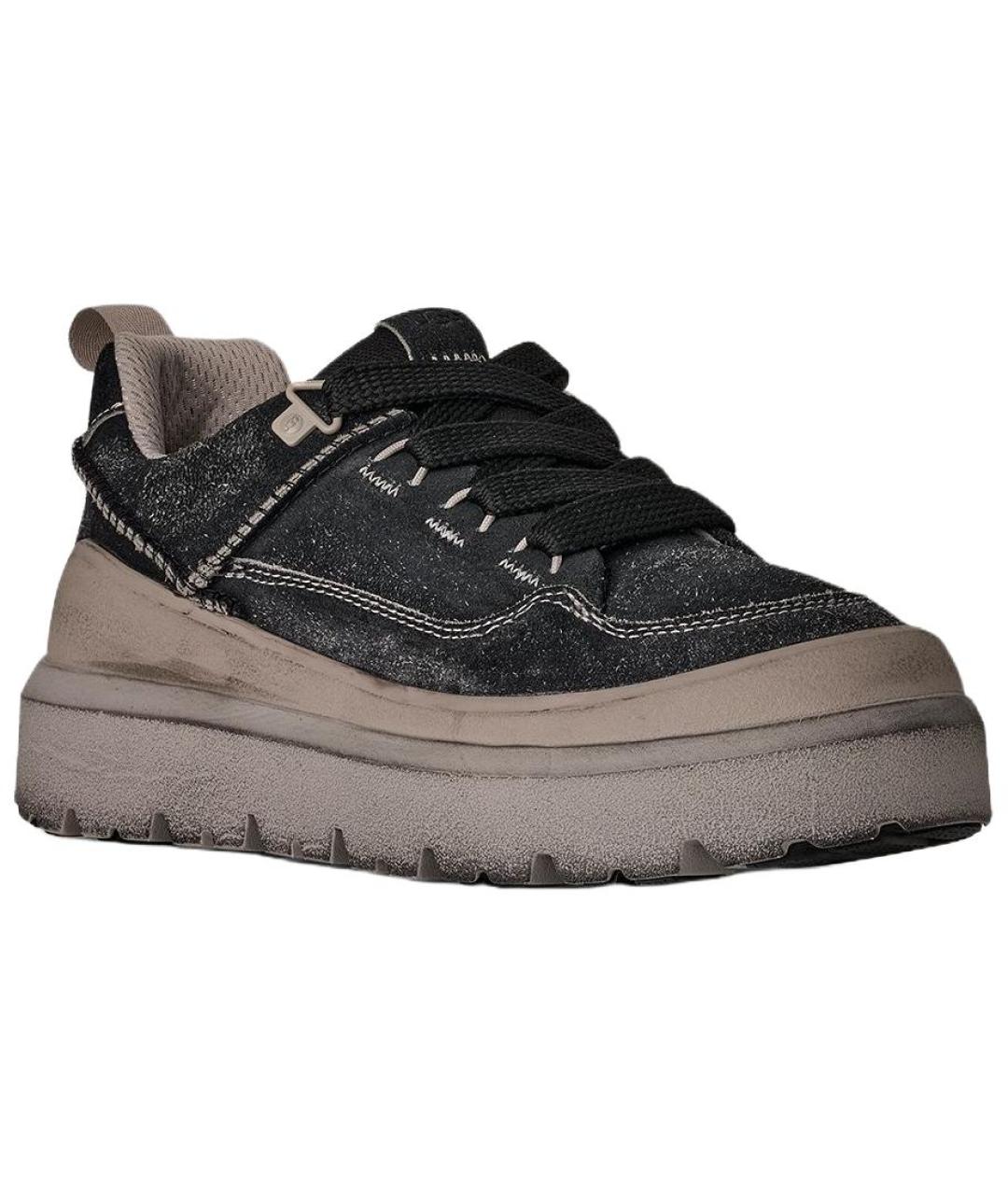 UGG AUSTRALIA Черные текстильные низкие кроссовки / кеды, фото 3