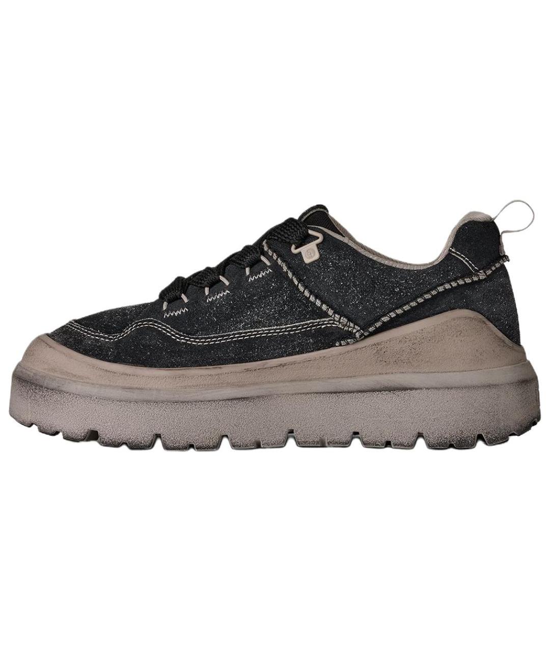 UGG AUSTRALIA Черные текстильные низкие кроссовки / кеды, фото 2