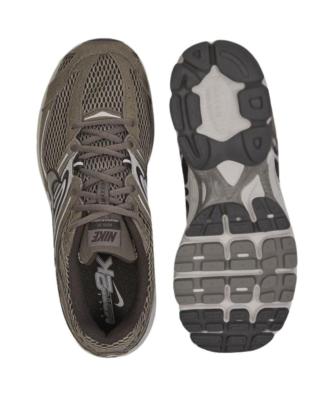 NIKE Коричневые текстильные низкие кроссовки / кеды, фото 5