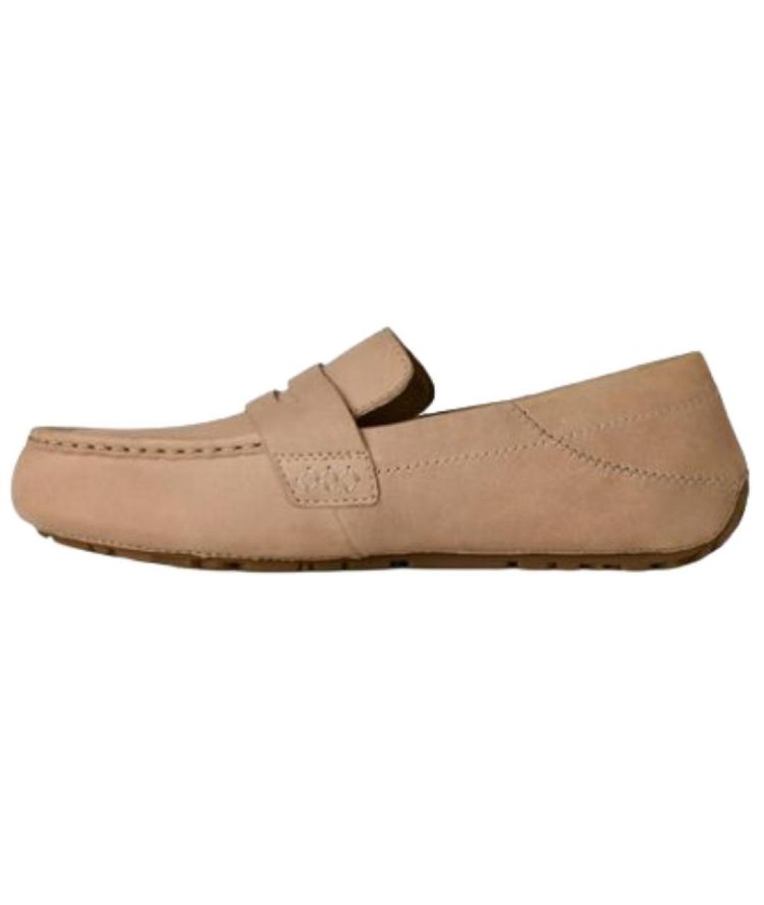 UGG AUSTRALIA Бежевые кожаные мокасины, фото 2