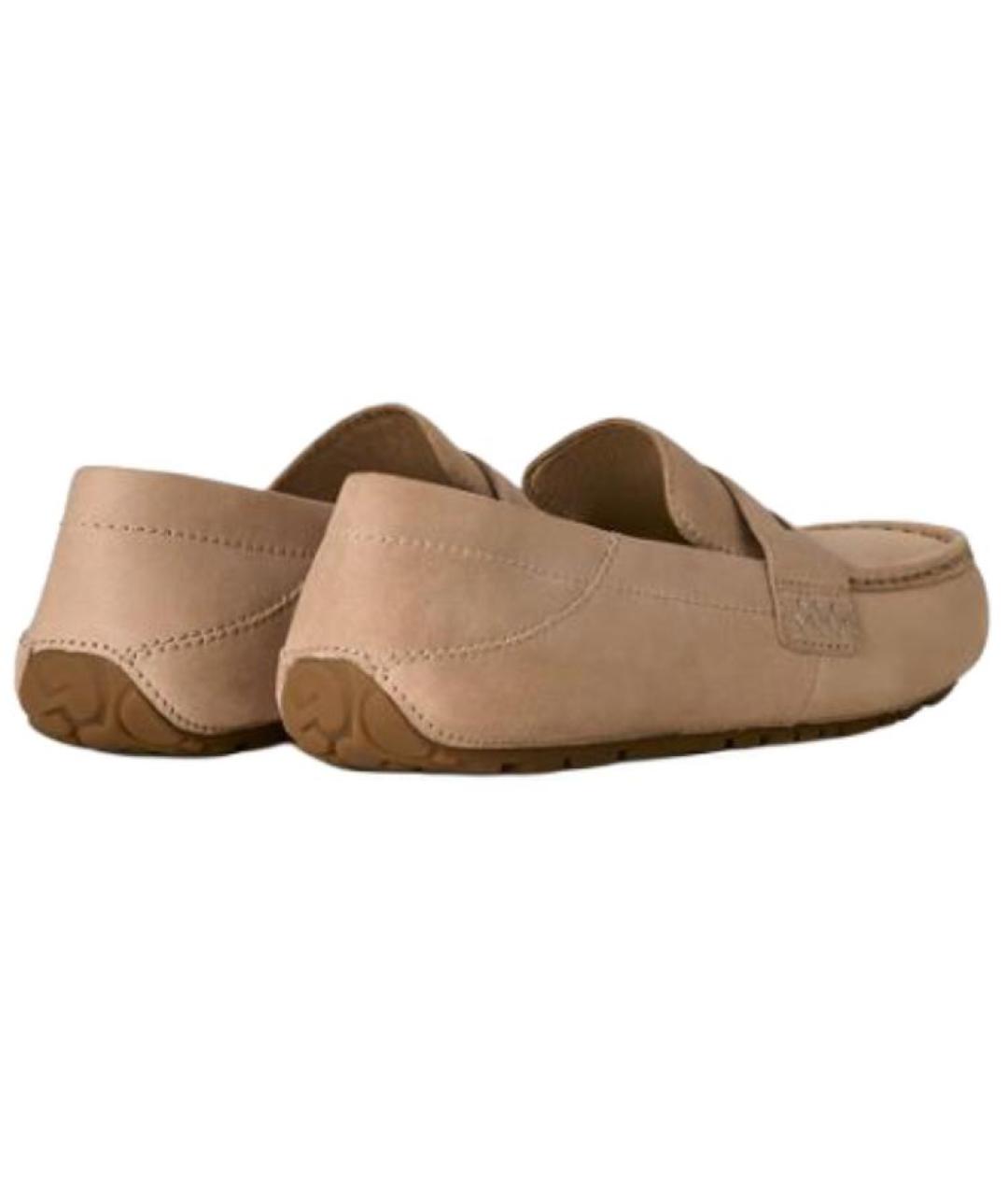 UGG AUSTRALIA Бежевые кожаные мокасины, фото 5