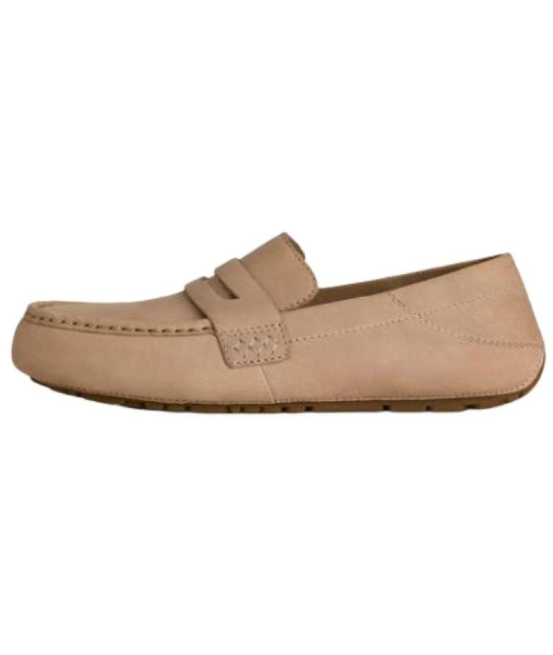 UGG AUSTRALIA Бежевые кожаные мокасины, фото 6