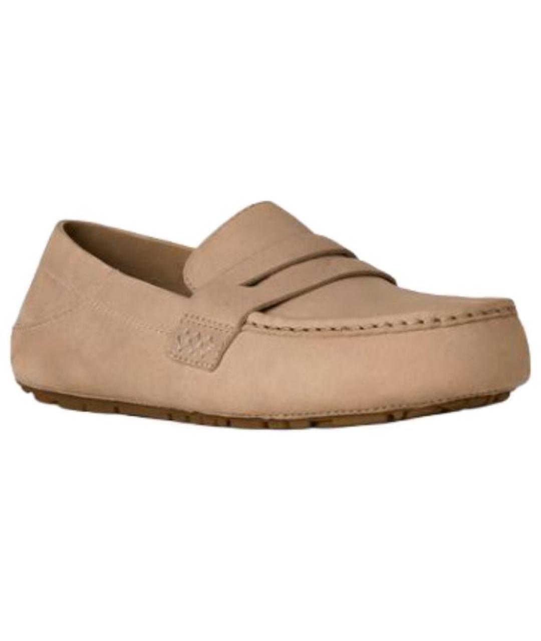 UGG AUSTRALIA Бежевые кожаные мокасины, фото 3