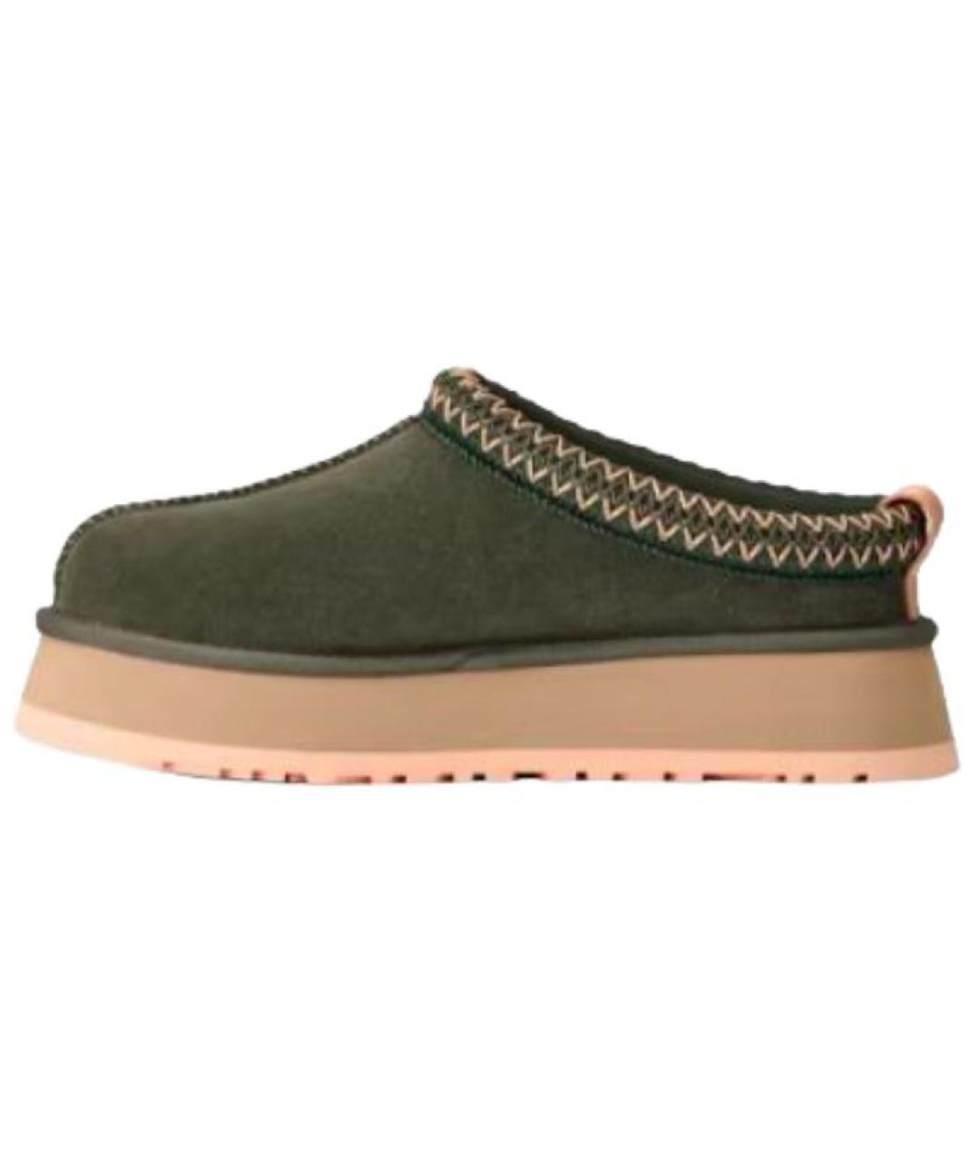 UGG AUSTRALIA Зеленые нубуковые мюли, фото 2