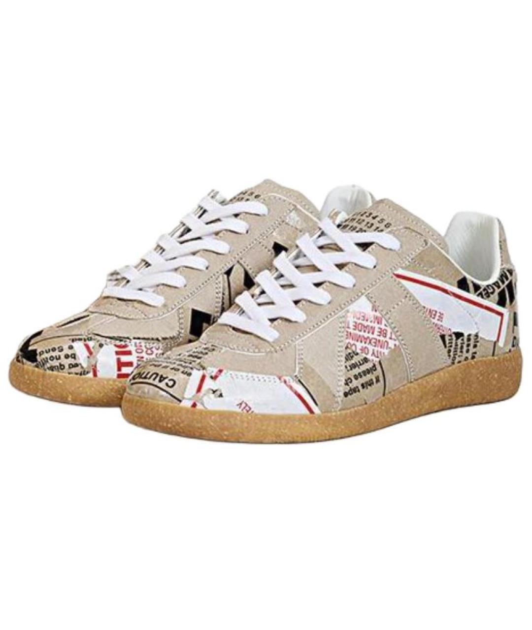 MAISON MARGIELA Мульти кожаные кеды, фото 3