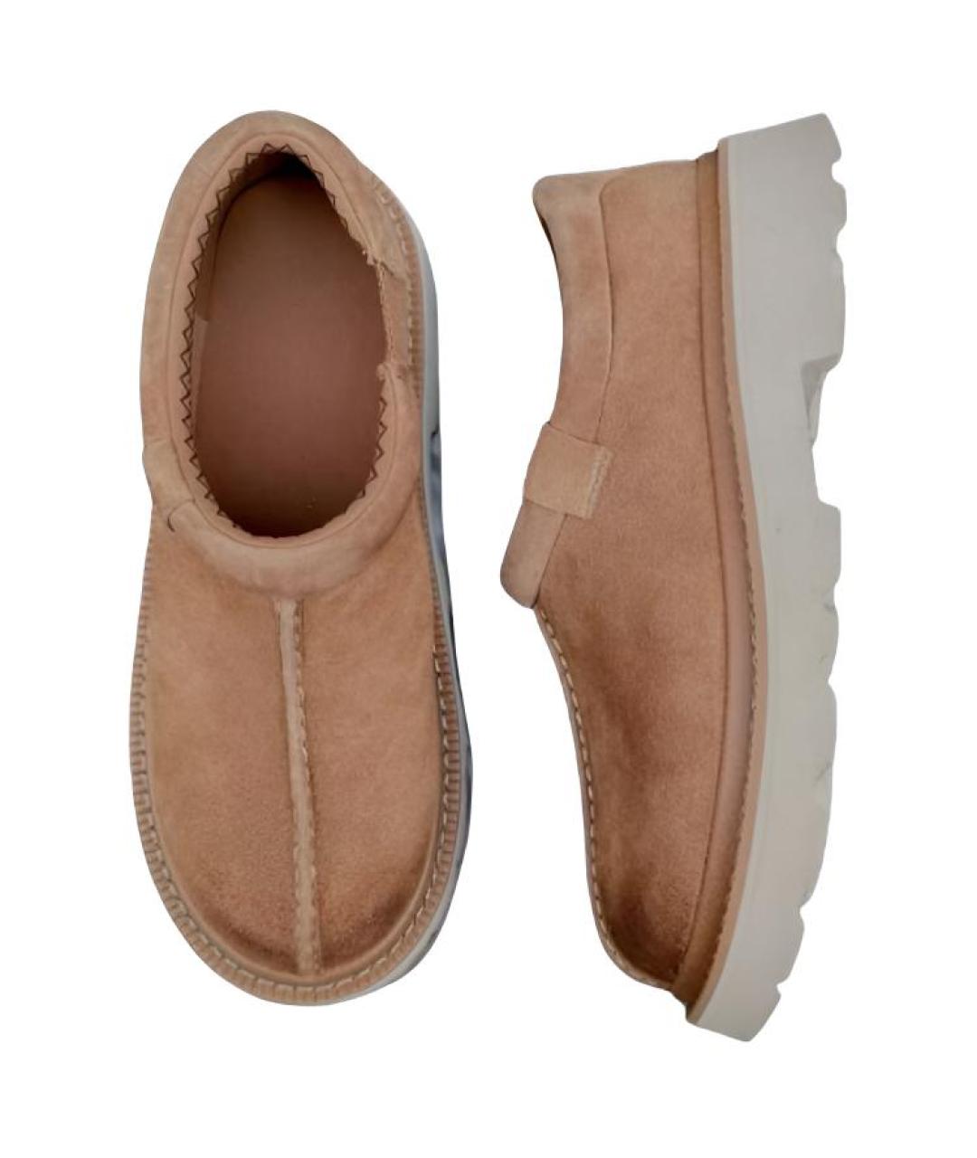 UGG AUSTRALIA Коричневые нубуковые низкие ботинки, фото 3