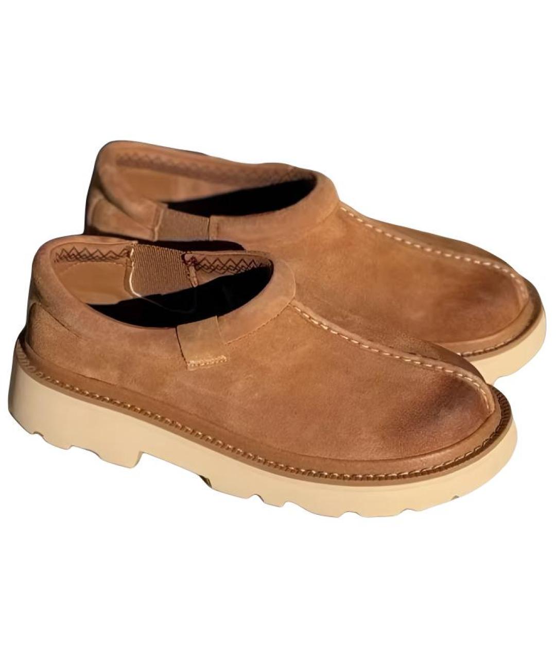 UGG AUSTRALIA Коричневые нубуковые низкие ботинки, фото 4