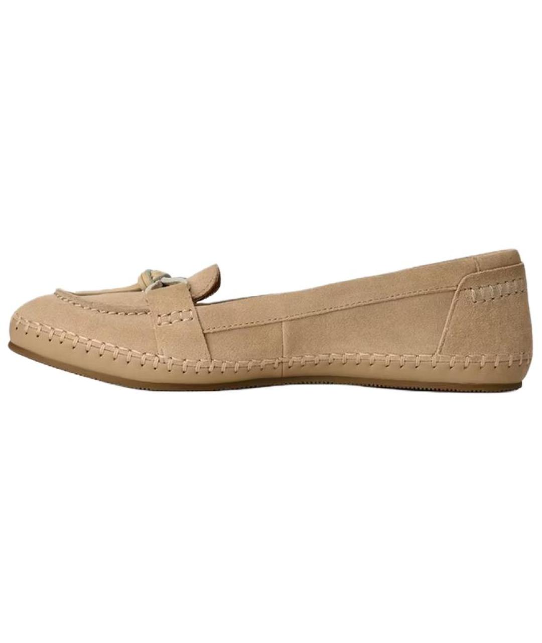 UGG AUSTRALIA Бежевые кожаные лоферы, фото 2