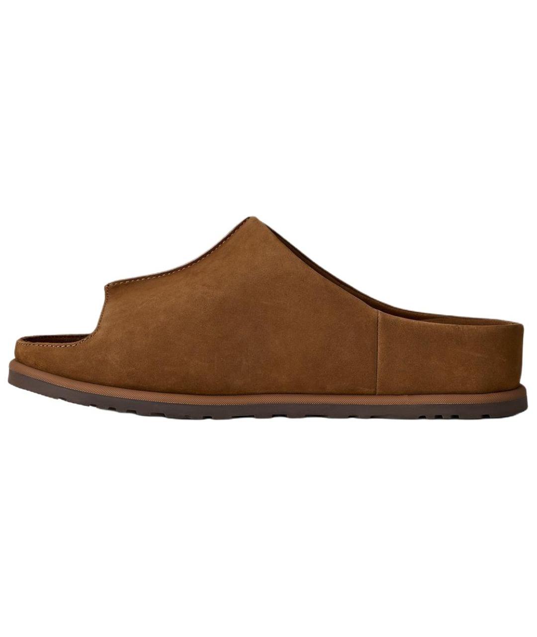 UGG AUSTRALIA Коричневые нубуковые сандалии, фото 2