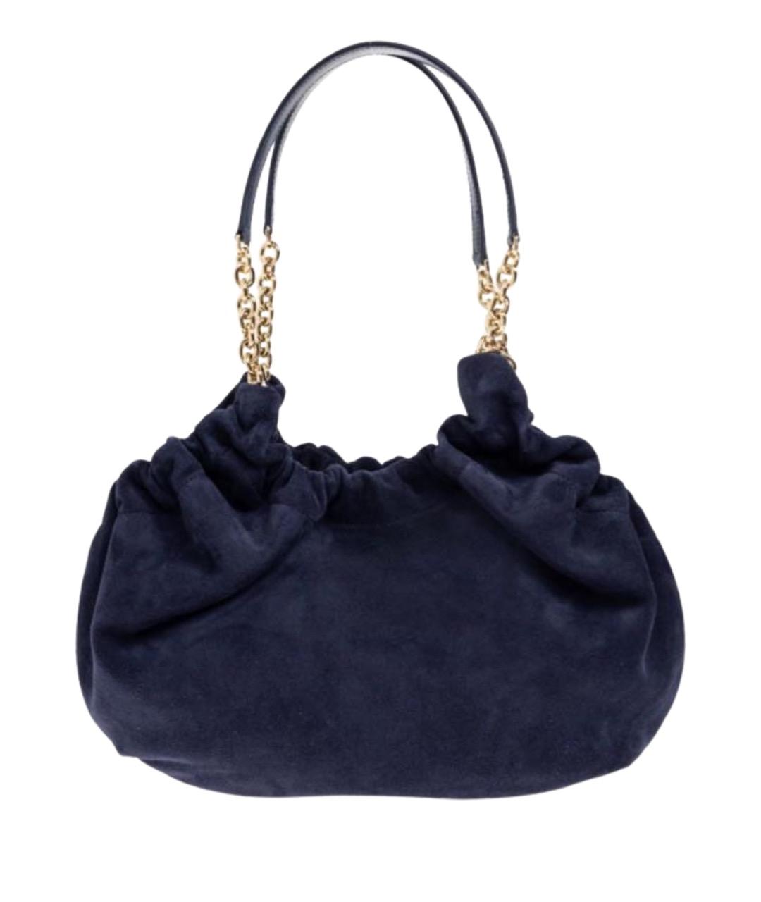 DEMELLIER Темно-синяя замшевая сумка через плечо, фото 1