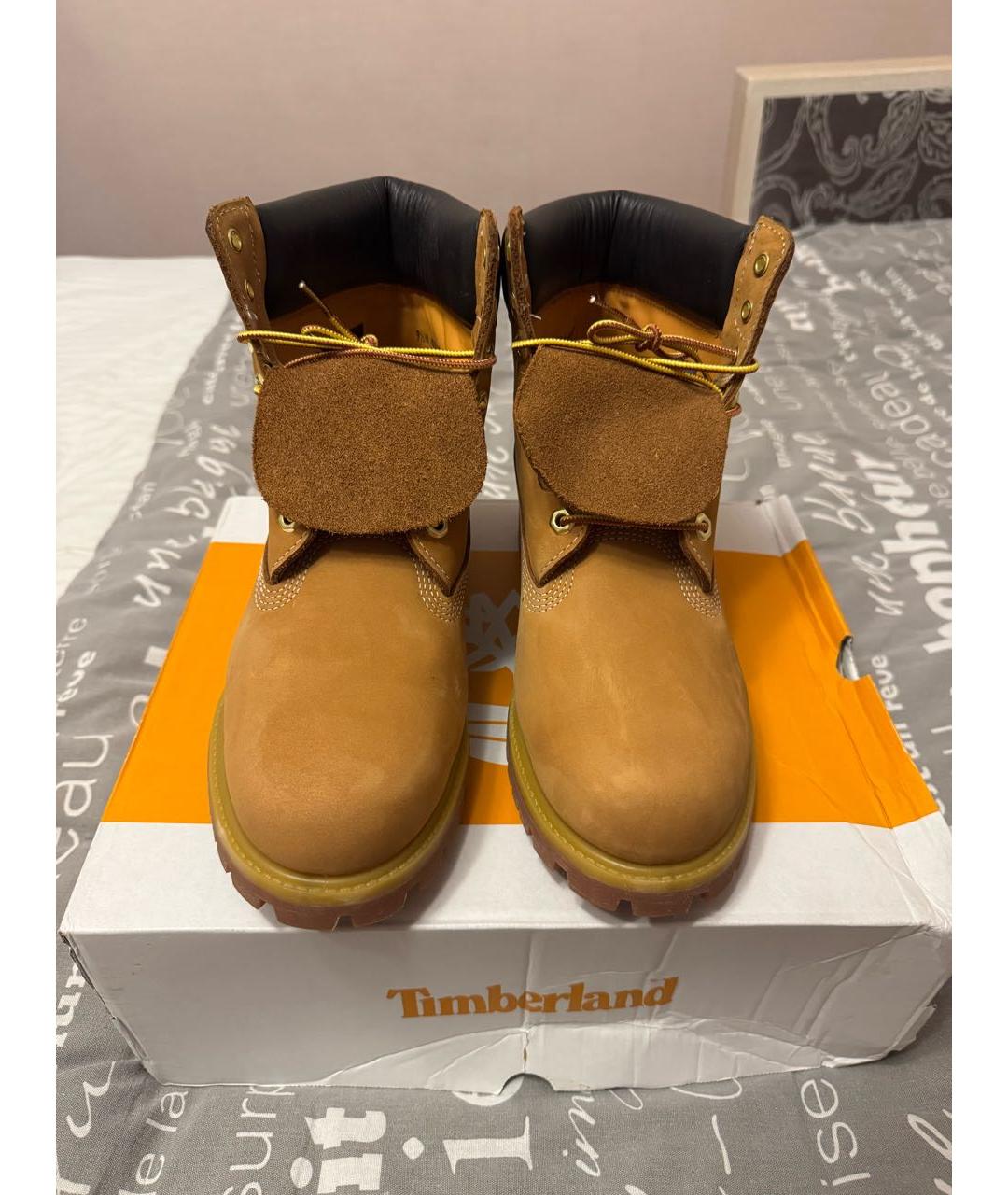 TIMBERLAND Оранжевое нубуковые высокие ботинки, фото 2