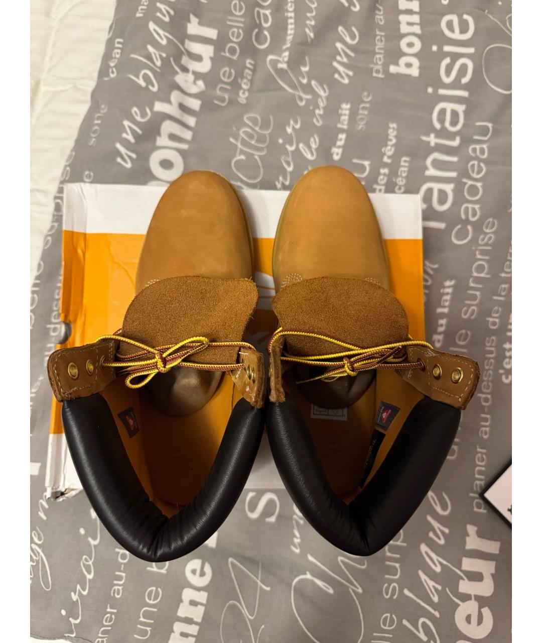 TIMBERLAND Оранжевое нубуковые высокие ботинки, фото 3