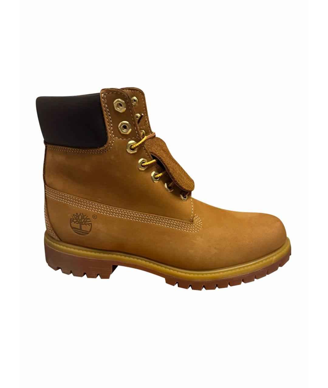 TIMBERLAND Оранжевое нубуковые высокие ботинки, фото 1