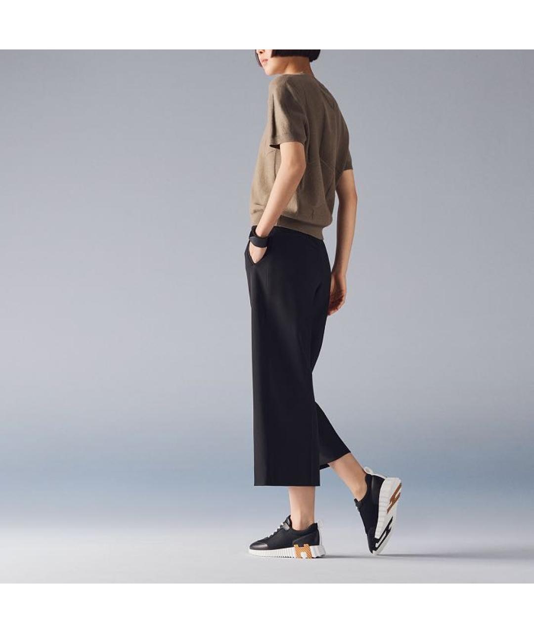 HERMES Черные кожаные кроссовки, фото 7