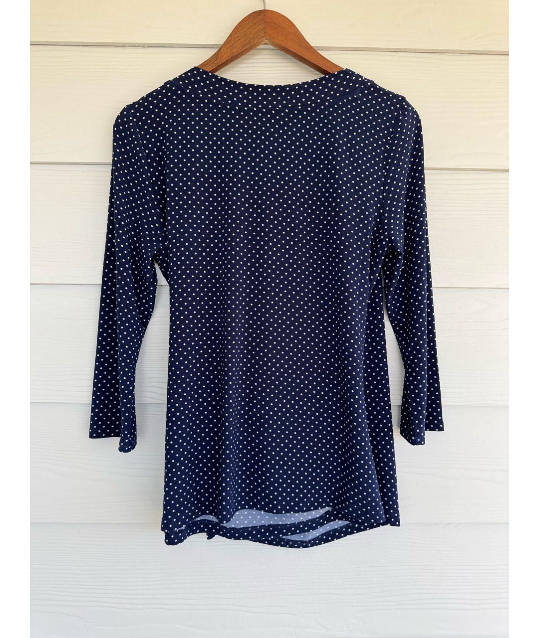 RALPH LAUREN Темно-синяя полиэстеровая блузы, фото 6