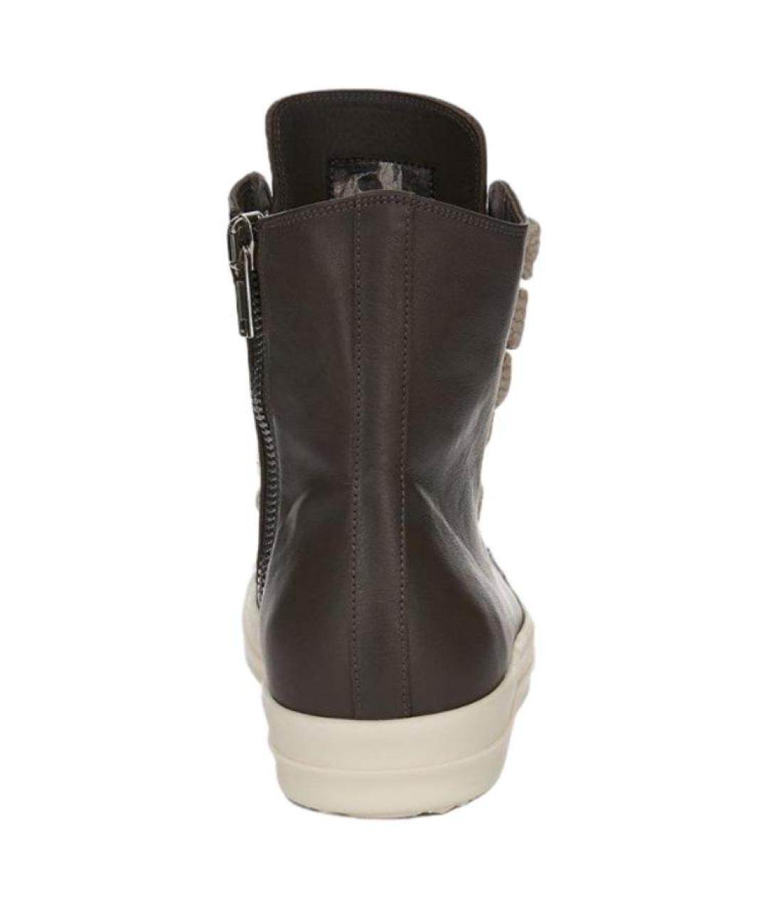 RICK OWENS Черные кожаные низкие кроссовки / кеды, фото 5